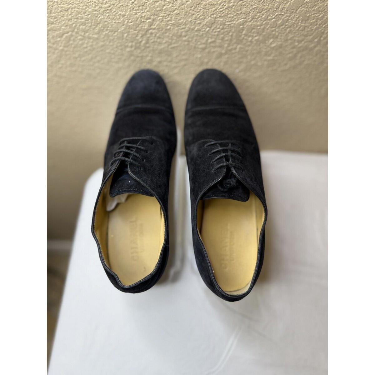Chanel Uniform Black Suede Classic Dressy Vintage Men Oxford Loafers Size 40c